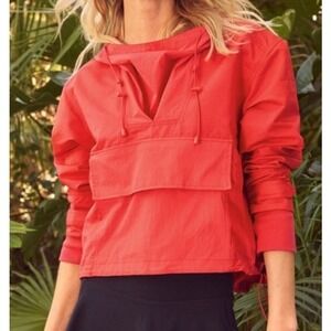 Sweaty Betty Neon Pink Anorak Hoodie Pocket Pullover Casual Athletic Women S